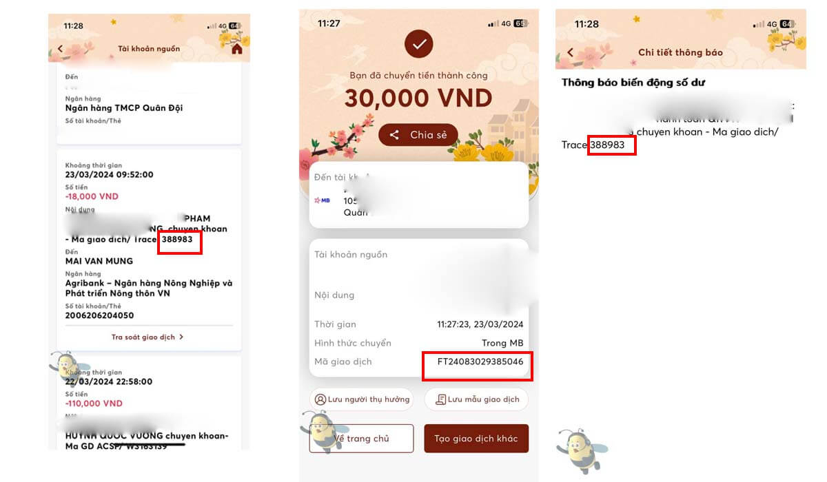 Ảnh minh hoạ cách lấy mã giao dịch MBbank để nạp tiền Iwin