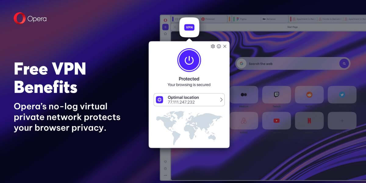 Phần mềm VPN của trình duyệt Opera