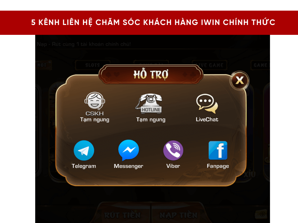 Kênh liên hệ chăm sóc khách hàng iWin chính thức