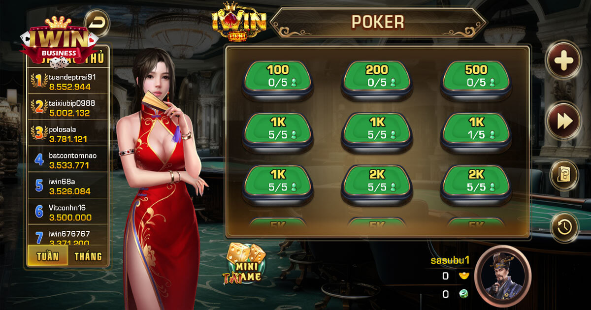 Ảnh minh hoạ game bài Poker tại iWin Club